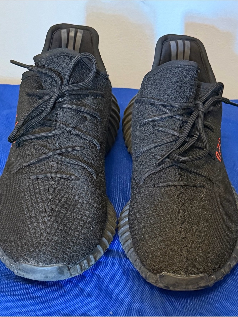 YEEZY Black Knit Athletic Sneakers - Men 9.5/woman 11